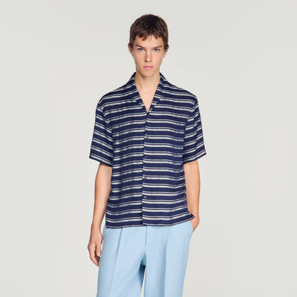 Stripy Shirt Mc Striped boat neck shirt Navy Blue