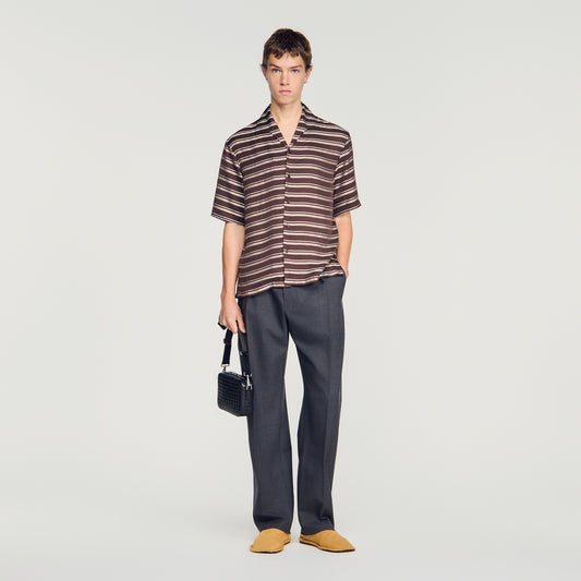 Stripy Shirt Mc Striped boat neck shirt Chocolate