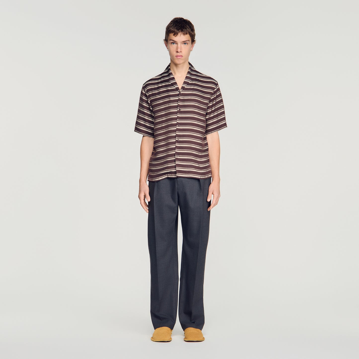 Stripy Shirt Mc Striped boat neck shirt Chocolate