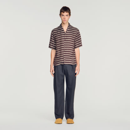 Stripy Shirt Mc Striped boat neck shirt Chocolate