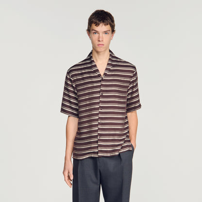 Stripy Shirt Mc Striped boat neck shirt Chocolate
