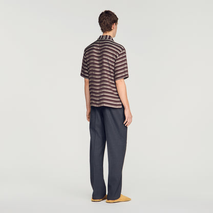 Stripy Shirt Mc Striped boat neck shirt Chocolate