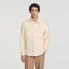 Flannel Pocket Shirt Cotton flannel shirt Ecru