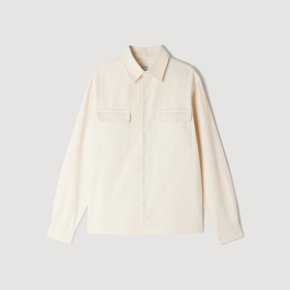 Flannel Pocket Shirt Cotton flannel shirt Ecru