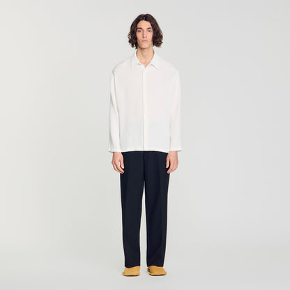 Crinkle Shirt Crinkled loose-fit shirt White
