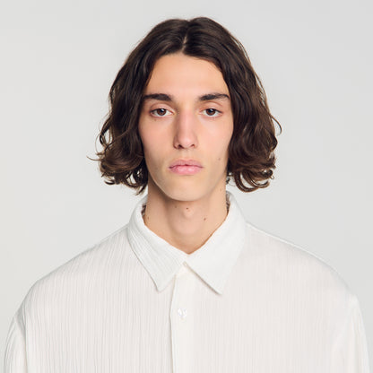 Crinkle Shirt Crinkled loose-fit shirt White