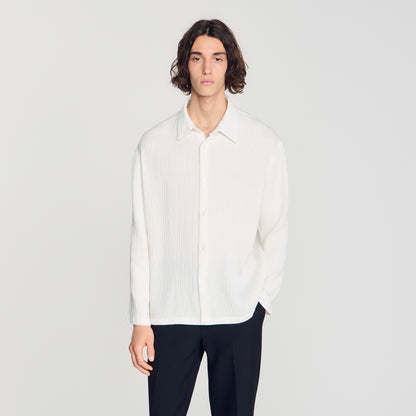 Crinkle Shirt Crinkled loose-fit shirt White