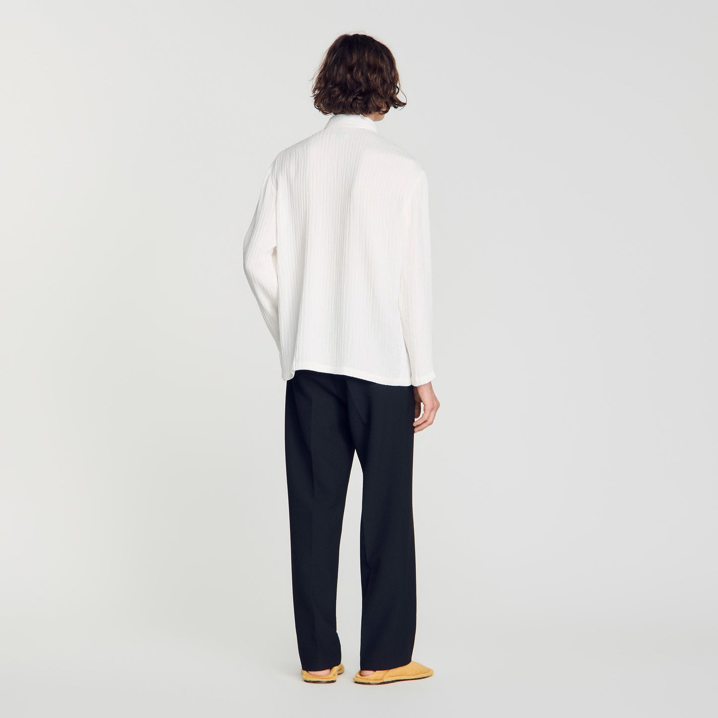 Crinkle Shirt Crinkled loose-fit shirt White