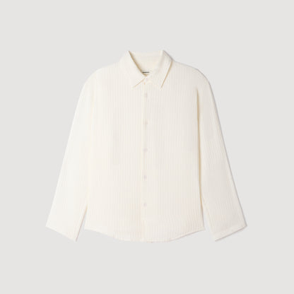 Crinkle Shirt Crinkled loose-fit shirt White