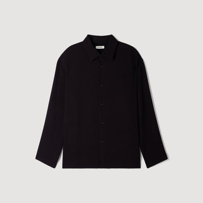 Crinkle Shirt Crinkled loose-fit shirt Black