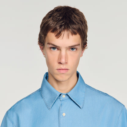 Oversize Bleached Shirt Loose-fit faded shirt Chambray