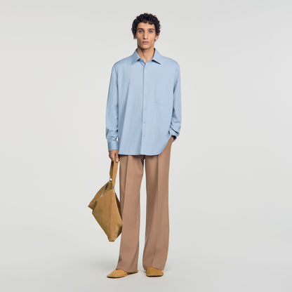 Oversize Plain Shirt Oversized cotton shirt Blue Grey