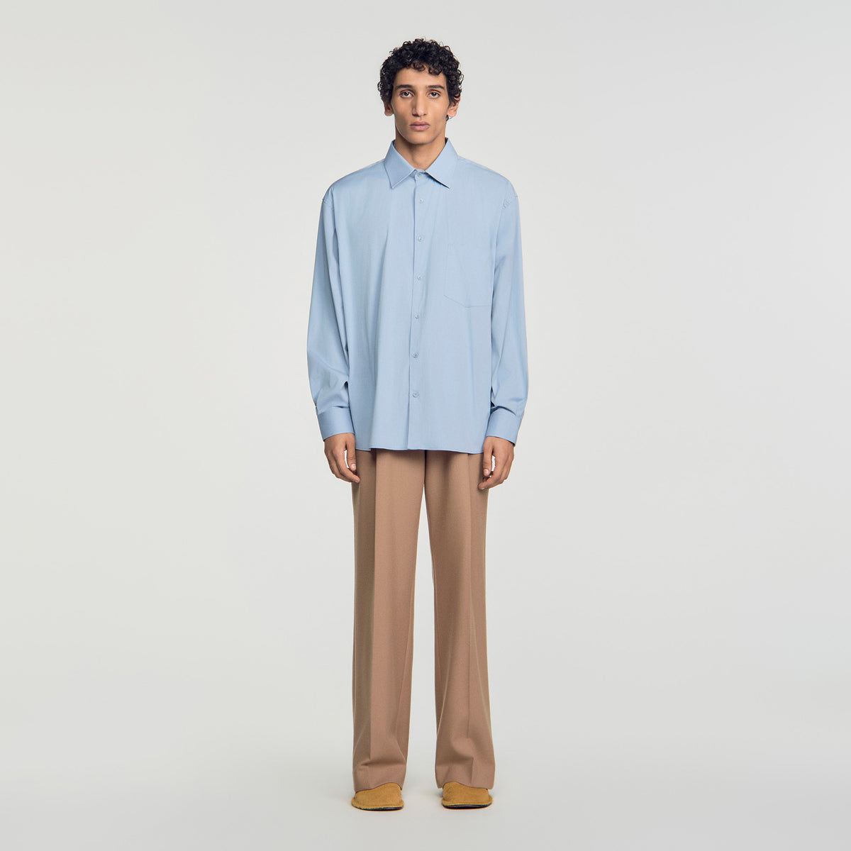 Oversize Plain Shirt Oversized cotton shirt Blue Grey