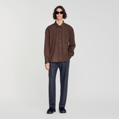 Oversize Plain Shirt Oversized cotton shirt Tobacco Brown