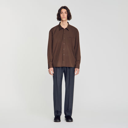 Oversize Plain Shirt Oversized cotton shirt Tobacco Brown