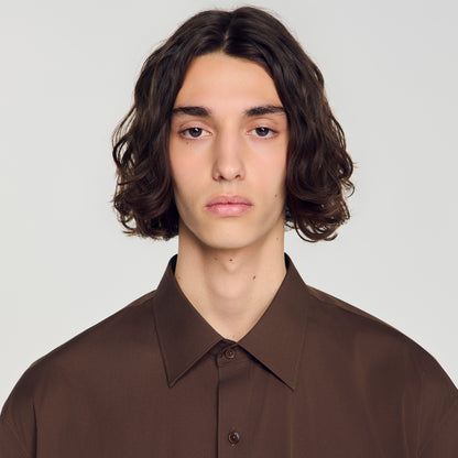 Oversize Plain Shirt Oversized cotton shirt Tobacco Brown