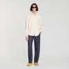 Jacquard Cross Shirt Ml Square Cross loose-fit shirt White