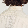 Jacquard Cross Shirt Ml Square Cross loose-fit shirt White