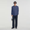 Jacquard Cross Shirt Ml Square Cross loose-fit shirt Navy Blue
