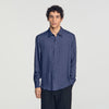 Jacquard Cross Shirt Ml Square Cross loose-fit shirt Navy Blue