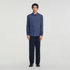 Jacquard Cross Shirt Ml Square Cross loose-fit shirt Navy Blue