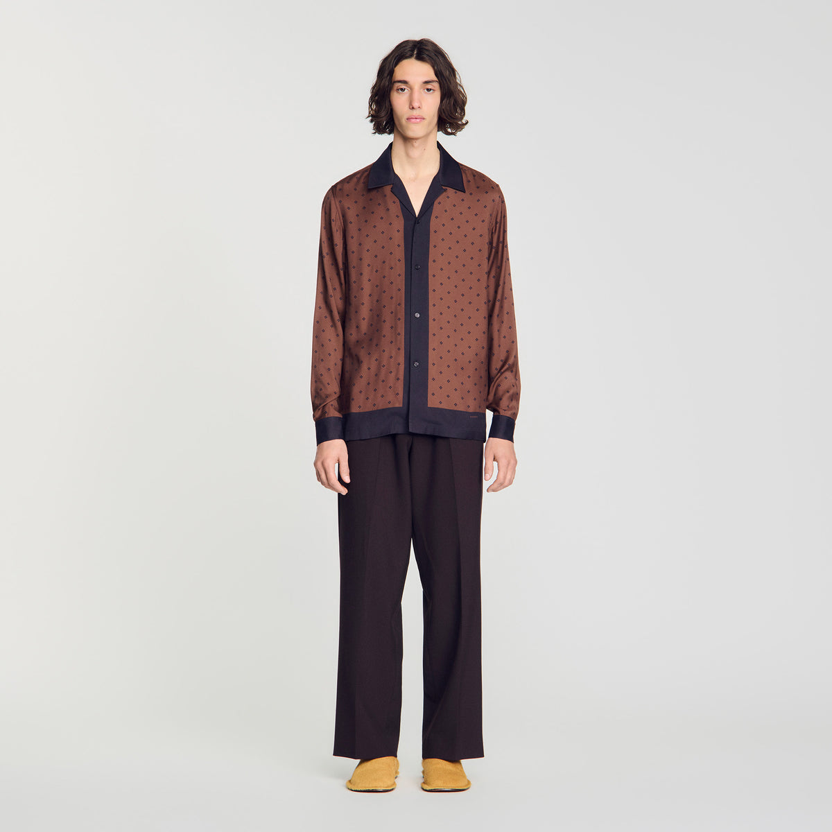 Micro Cross Ml Square Cross motif shirt Tobacco Brown