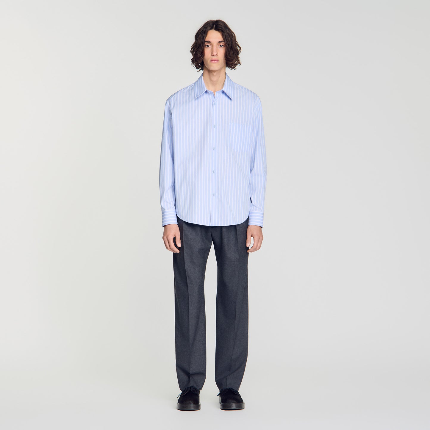 Hamptons Shirt Striped cotton shirt Sky Blue / White