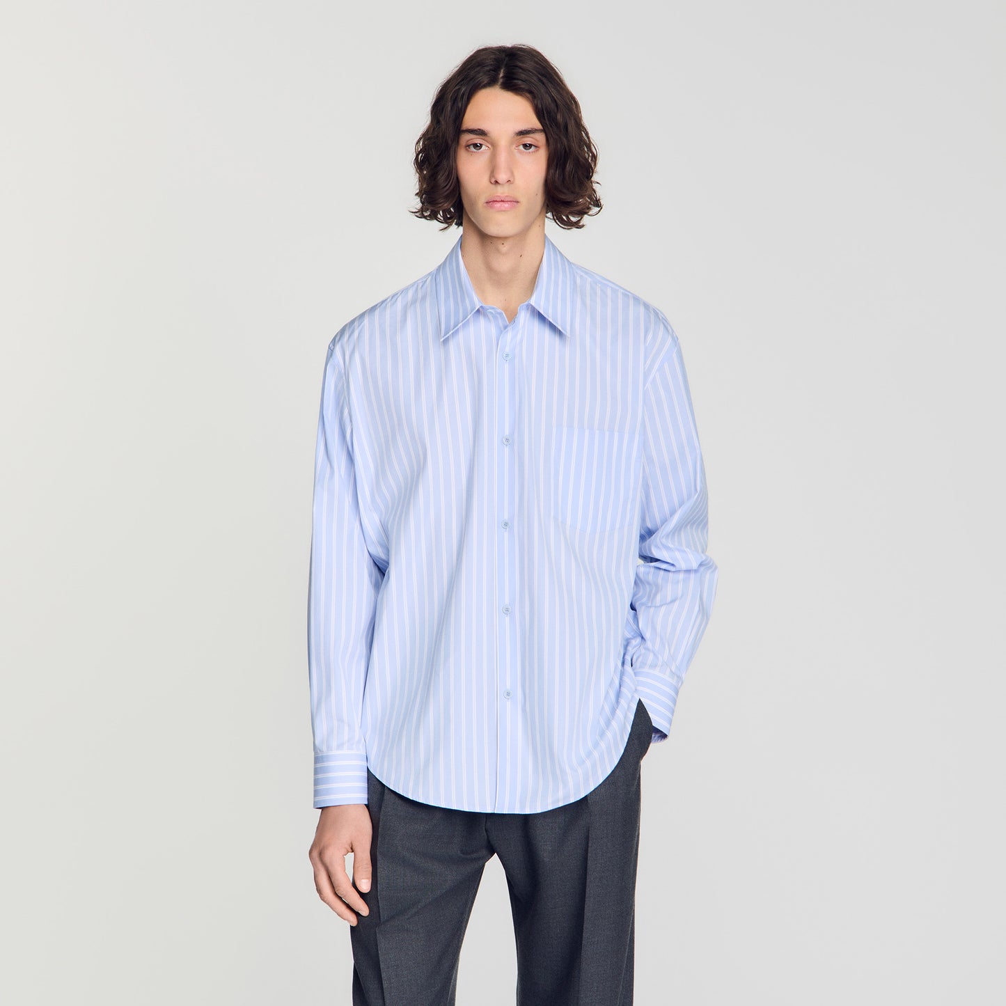 Hamptons Shirt Striped cotton shirt Sky Blue / White