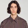 Hamptons Shirt Striped cotton shirt Chocolat / Ecru