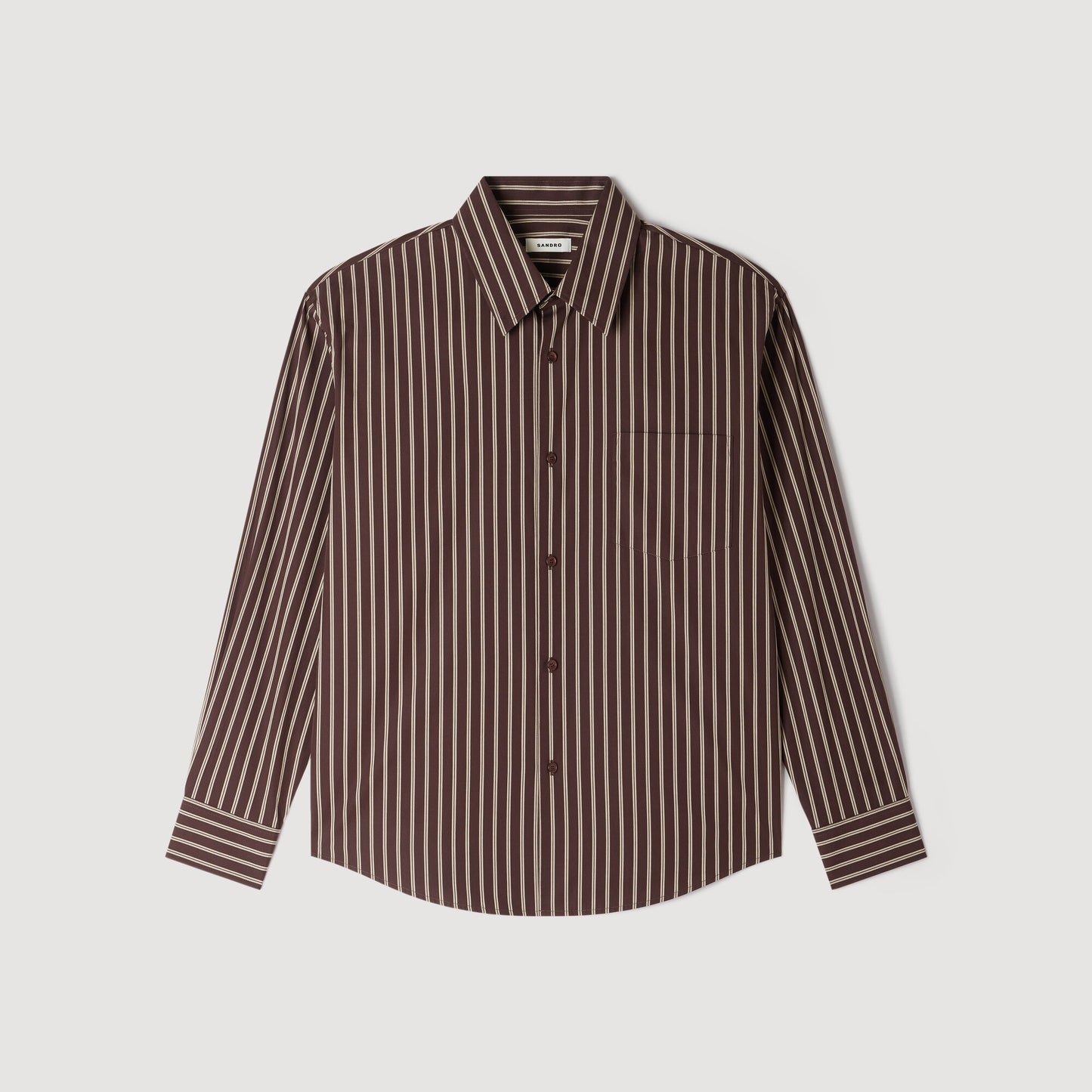 Hamptons Shirt Striped cotton shirt Chocolat / Ecru