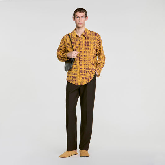 Thread Shirt Shirt with velvet flocking Mustard