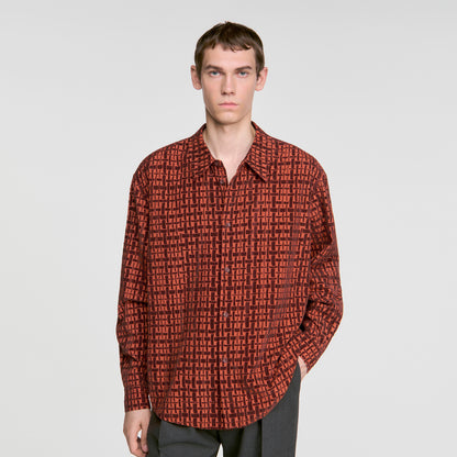 Thread Shirt Shirt with velvet flocking Burnt Orange