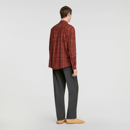 Thread Shirt Shirt with velvet flocking Burnt Orange