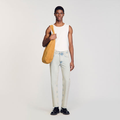Regular Heavy Bleach Regular faded jeans Blue Vintage - Denim