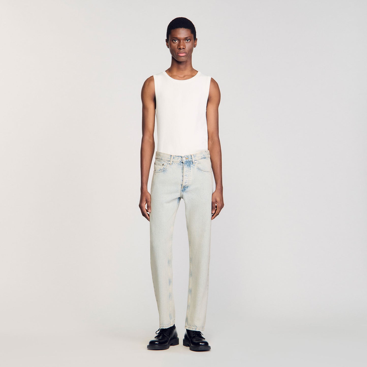 Regular Heavy Bleach Regular faded jeans Blue Vintage - Denim
