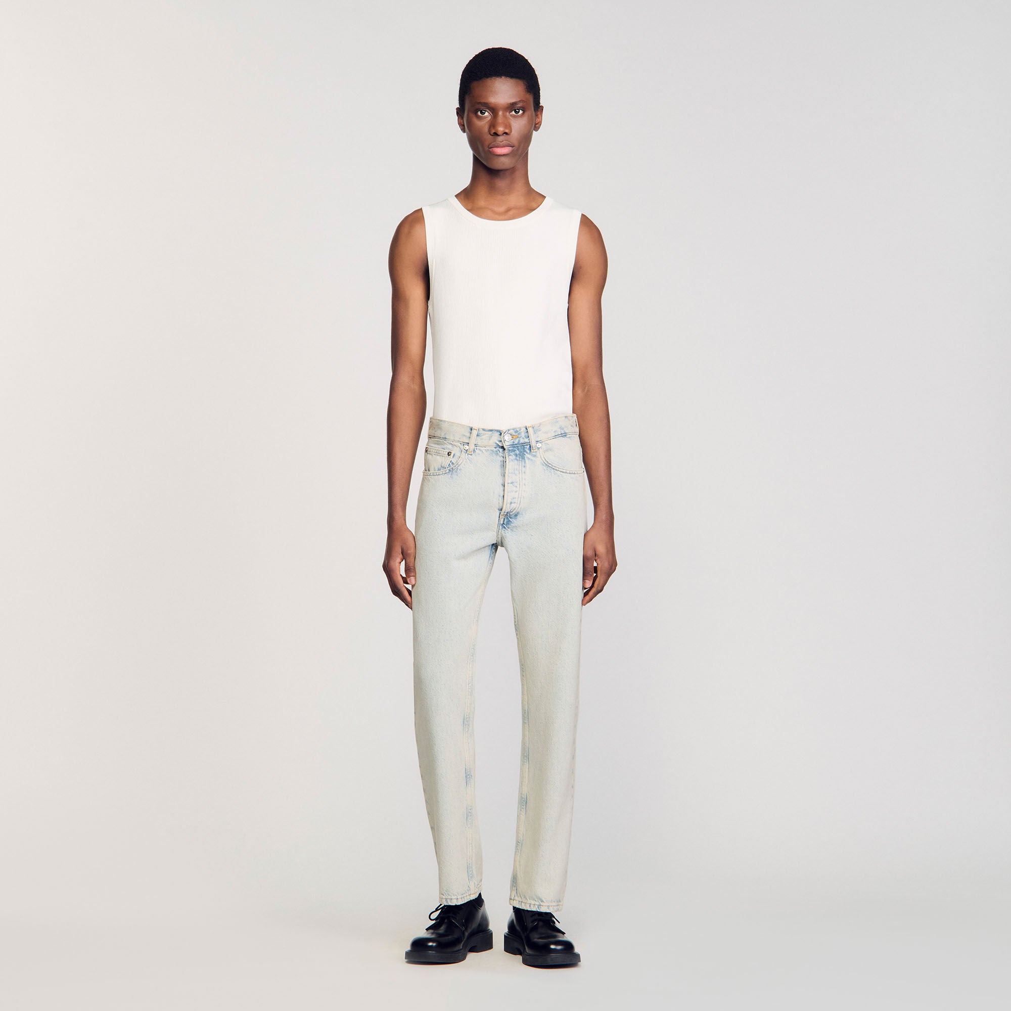 Regular Heavy Bleach Regular faded jeans Blue Vintage - Denim