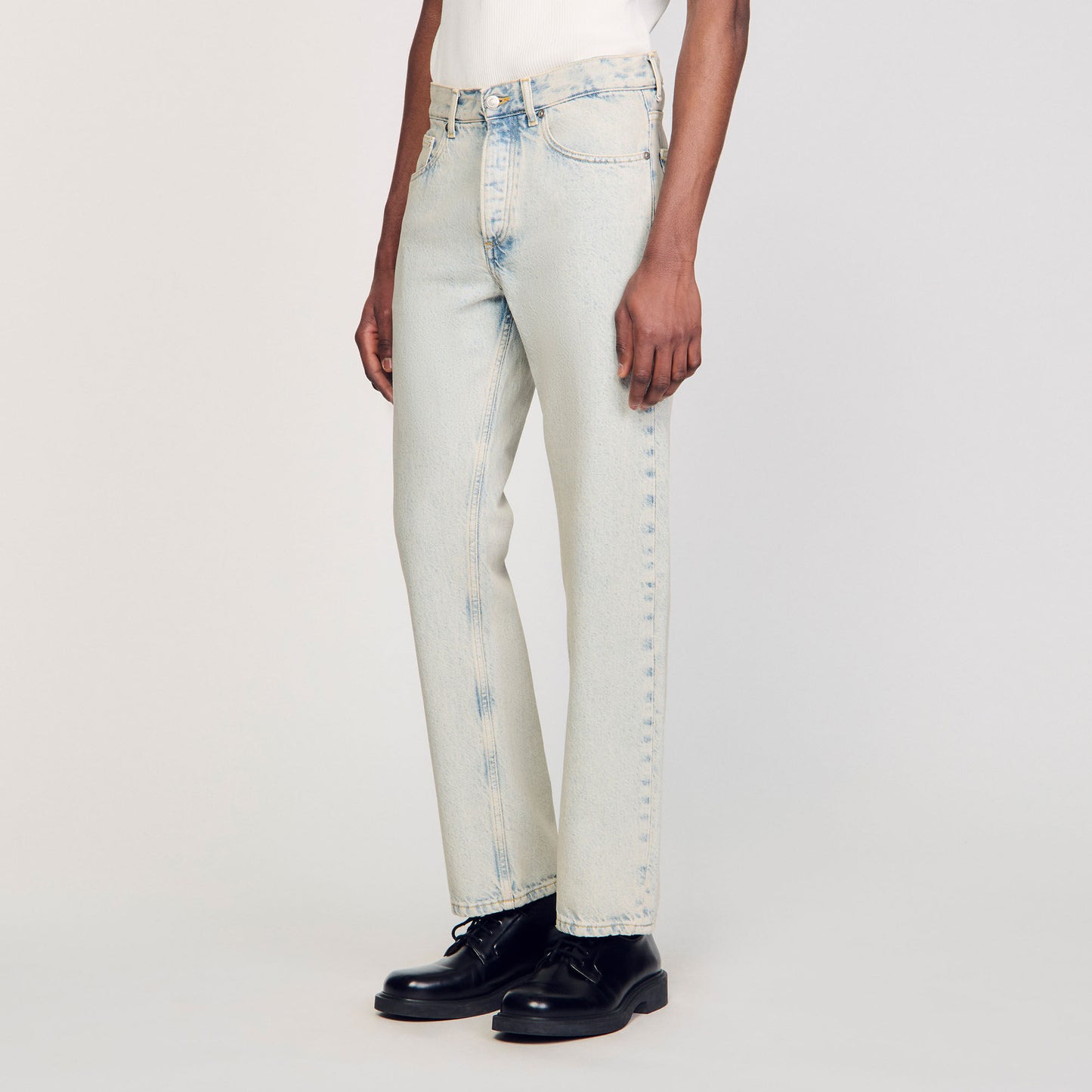 Regular Heavy Bleach Regular faded jeans Blue Vintage - Denim