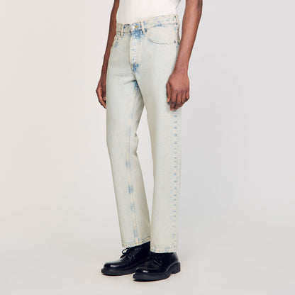 Regular Heavy Bleach Regular faded jeans Blue Vintage - Denim