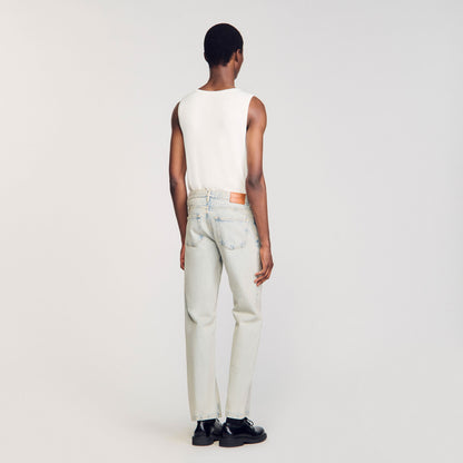 Regular Heavy Bleach Regular faded jeans Blue Vintage - Denim
