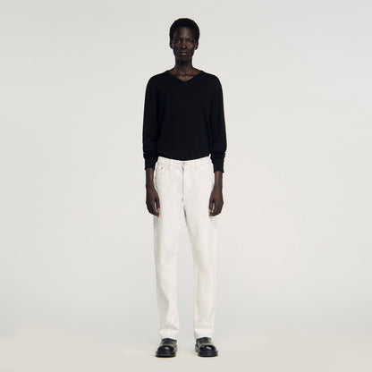 Crackled Jean White Regular Crackle-Effect Jeans Optic White