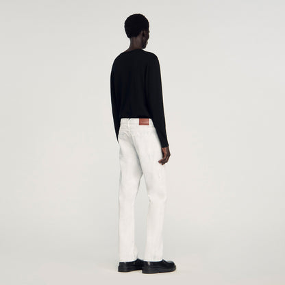 Crackled Jean White Regular Crackle-Effect Jeans Optic White