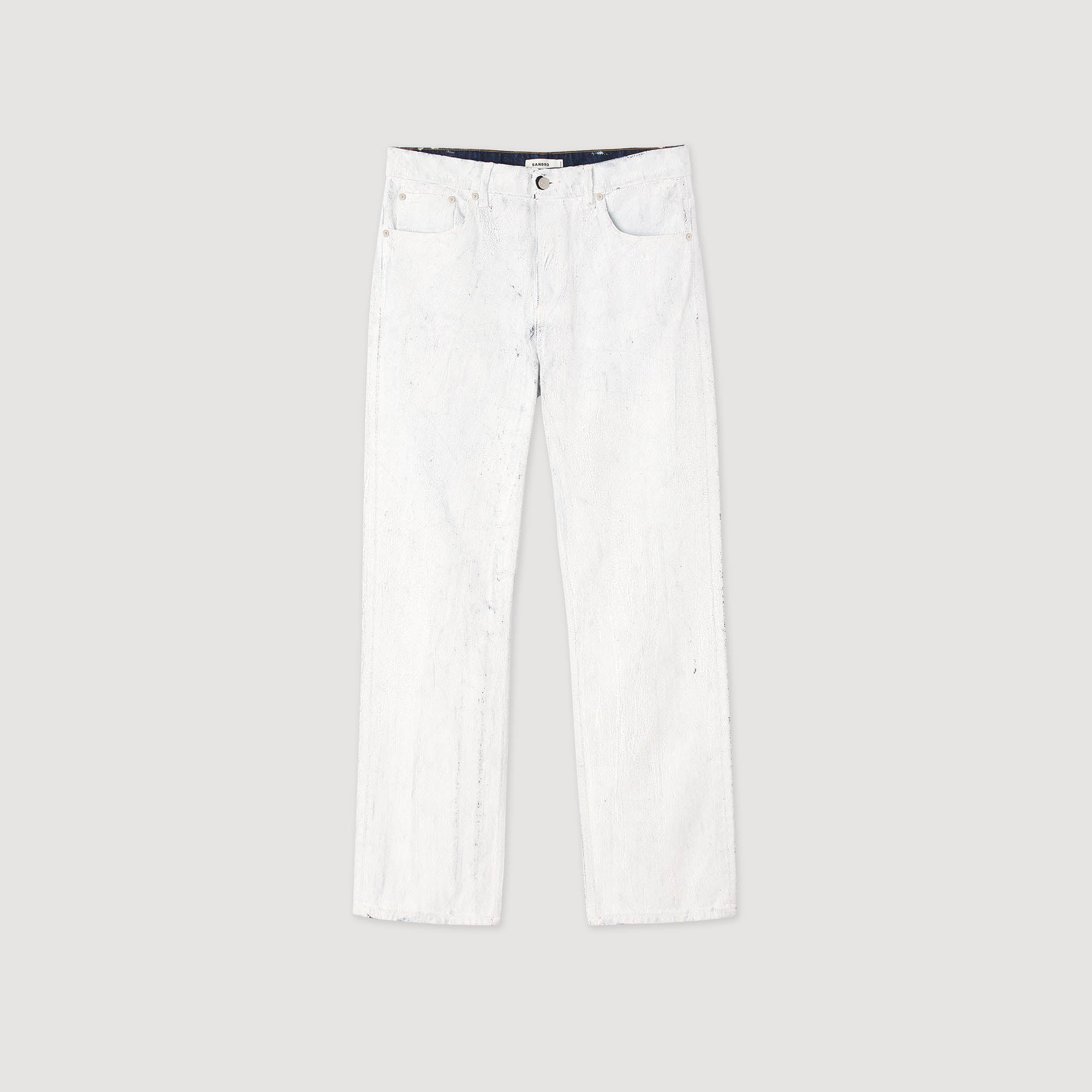 Crackled Jean White Regular Crackle-Effect Jeans Optic White
