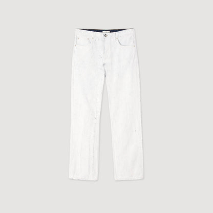 Crackled Jean White Regular Crackle-Effect Jeans Optic White