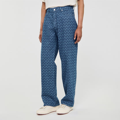 Baggy Rope Jean Rope Pattern Baggy Jeans Raw-Denim