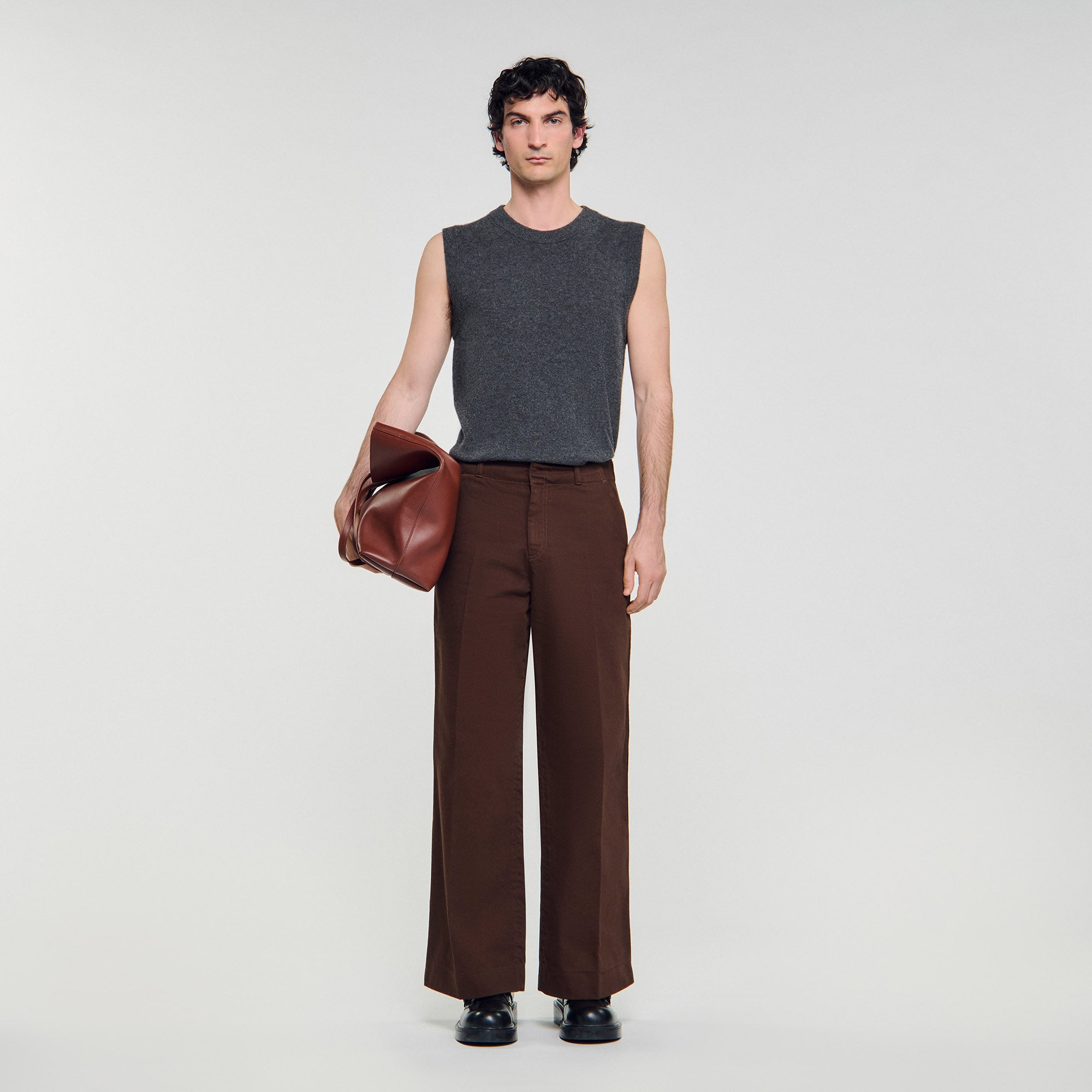 Brown Vintage Flare Wide-Leg Jeans Tobacco Brown