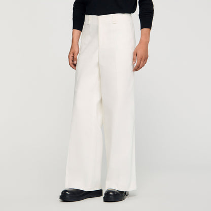 Denim Vintage Flare White Wide-Leg Trousers White