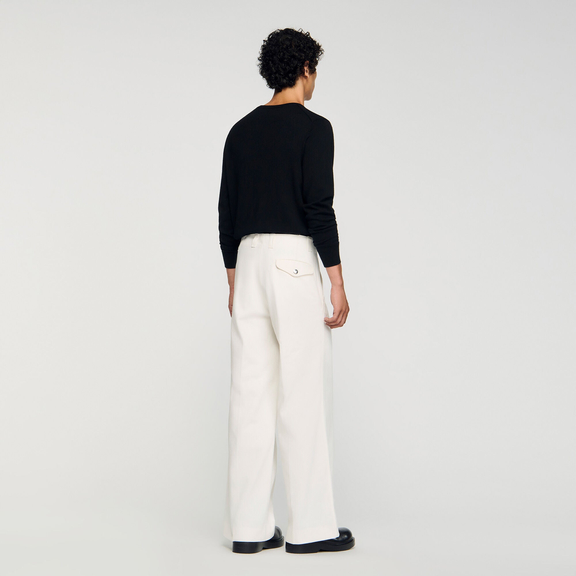 Denim Vintage Flare White Wide-Leg Trousers White