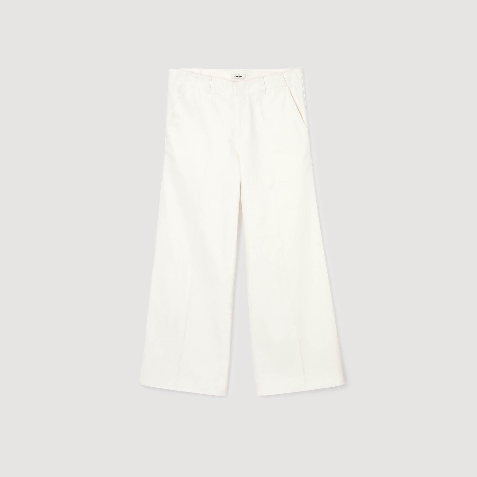 Denim Vintage Flare White Wide-Leg Trousers White