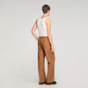 Large Cross Jean Wide-Leg Jacquard Squarecross Jeans Camel