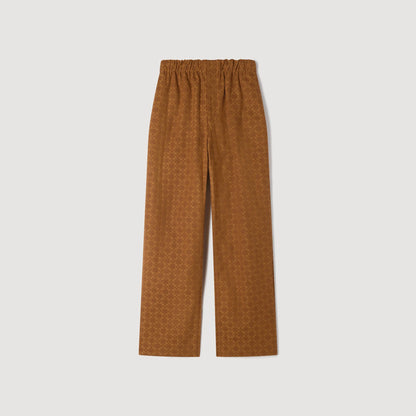 Large Cross Jean Wide-Leg Jacquard Squarecross Jeans Camel